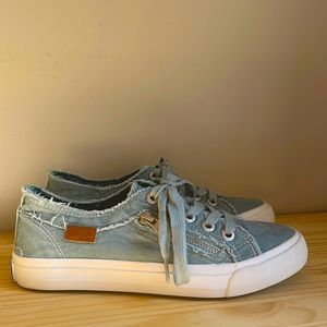 Blowfish Malibu blue low top canvas sneakers. Aqua blue color. Size 8.